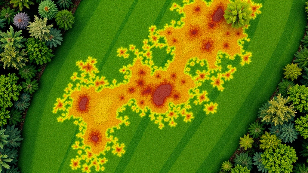 Satellite imagery classification map showing different vegetation zones in distinct colors representing stress levels across a farm field