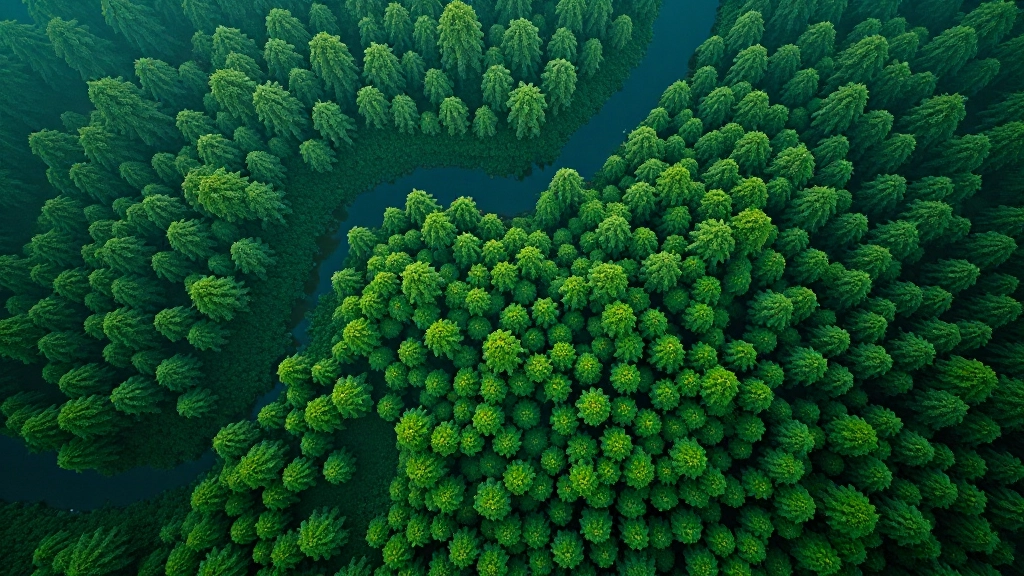 Satellite imagery of forested landscape showing canopy variations and seasonal changes over time